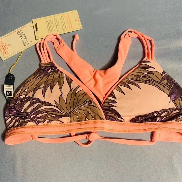 Maaji Pink and Purple Bikini Top with Tropical Print - Picture 7 of 9